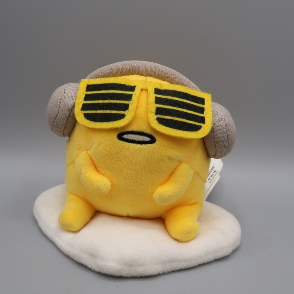 Sanrio Gudetama The Lazy Egg Small Plush Toy Headphones‎ Sunglasses 4 in Gund